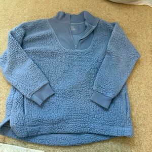 Aerie Light Blue Sherpa Turtleneck Sweater